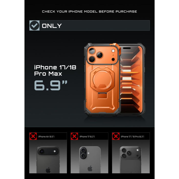 Калъф Supcase UB Grip Mag MagSafe за iPhone 18 Pro Max / 17 Pro Max - оранжев