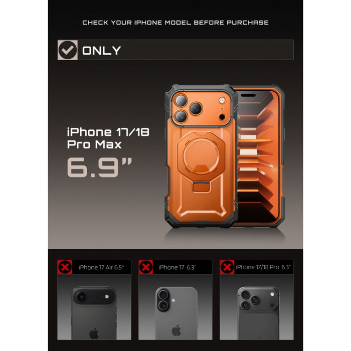 Калъф Supcase Grip Pro Mag MagSafe за iPhone 18 Pro Max / 17 Pro Max - оранжев