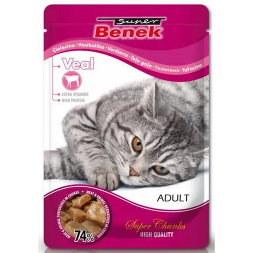 SUPER BENEK Adult Veal - мокра храна за котки - 100гр