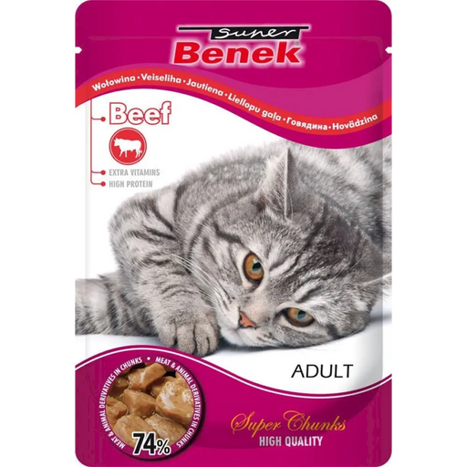 SUPER BENEK Телешко в сос - мокра храна за котки - 100гр