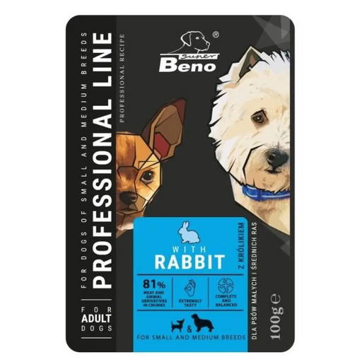 SUPER BENO Adult Small and medium Rabbit - Мокра храна