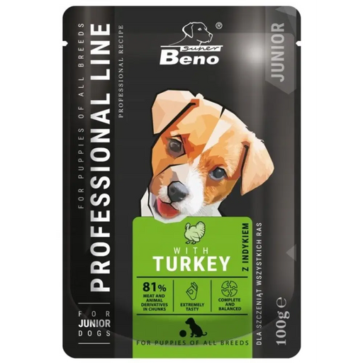 SUPER BENO Junior Turkey - мокра храна за кучета - 100гр