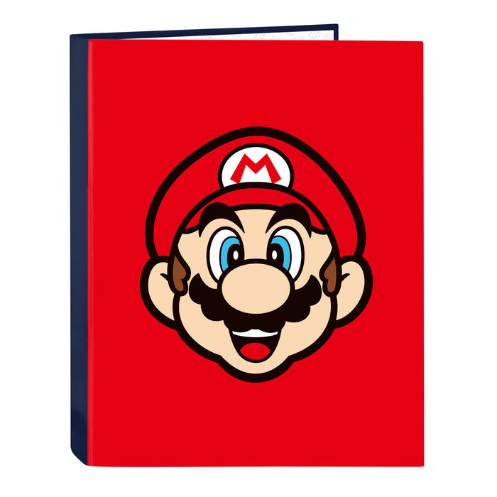 Папка с пръстени Super Mario Mamma mia Червен Морско син A4 26.5 x 33 x 4 cm