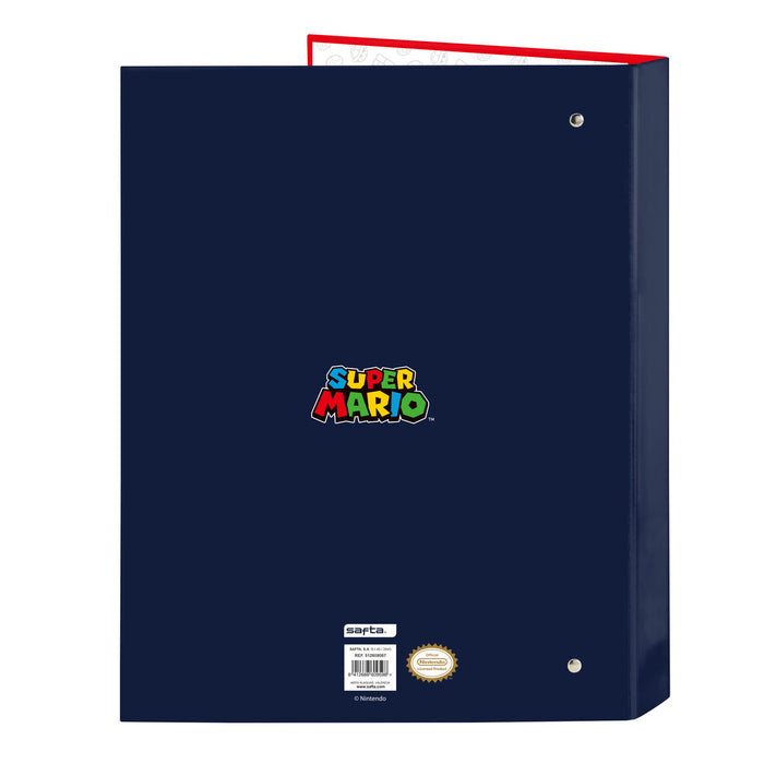 Папка с пръстени Super Mario Mamma mia Червен Морско син A4 26.5 x 33 x 4 cm