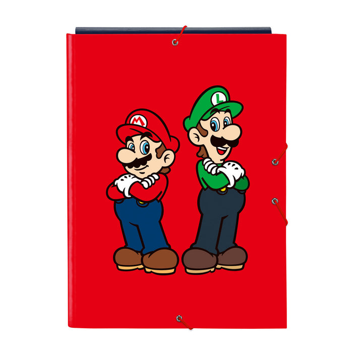 Папка с пръстени Super Mario Mamma mia Червен Морско син A4 26 x 33.5 x 2.5 cm