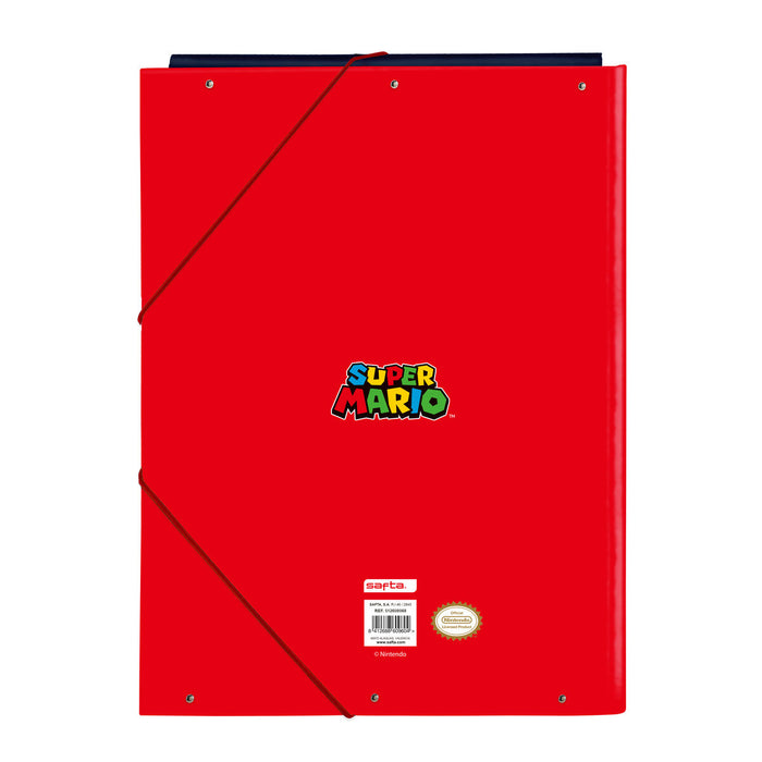 Папка с пръстени Super Mario Mamma mia Червен Морско син A4 26 x 33.5 x 2.5 cm