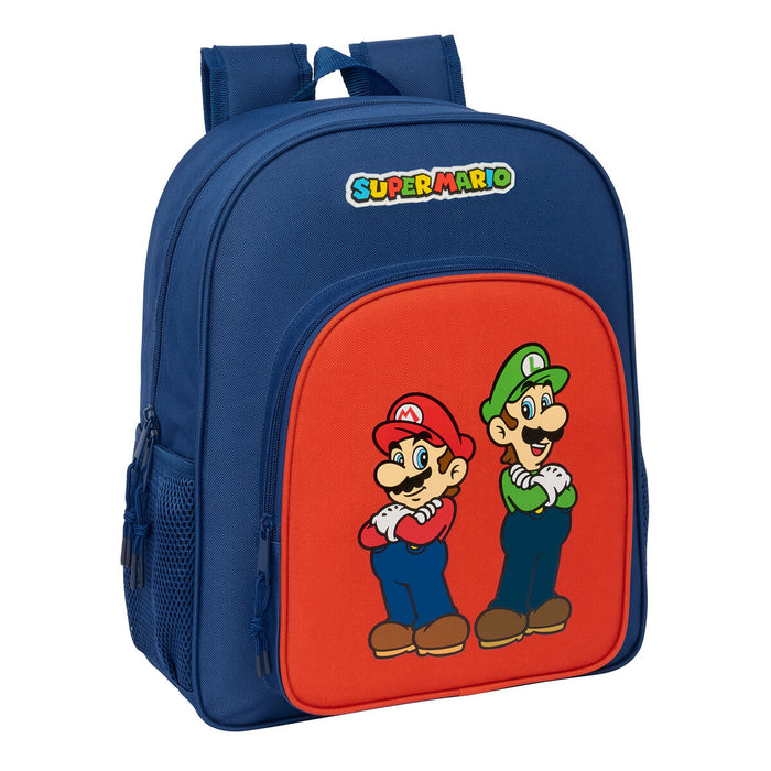 Училищна чанта Super Mario Mamma mia Червен Морско син 32 x 38 x 12 cm