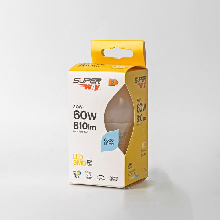 LED ЛАМПА Ε27 Α60 8.8W 810LM 6500K SUPER
