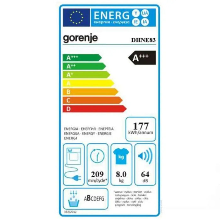 Сушилня GORENJE DHNE83 8 кг А + + +