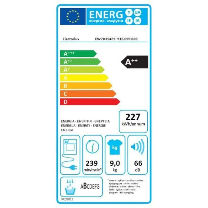 Сушилня ELECTROLUX EW7D394PE 9 кг D