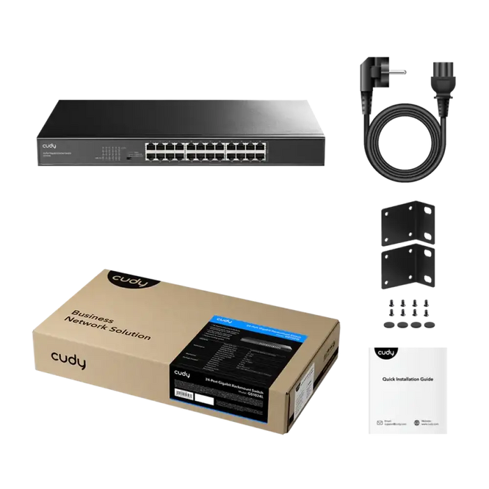 Суич Cudy GS1024L 24x порт 10/100/1000 за 19’’ шкаф метален