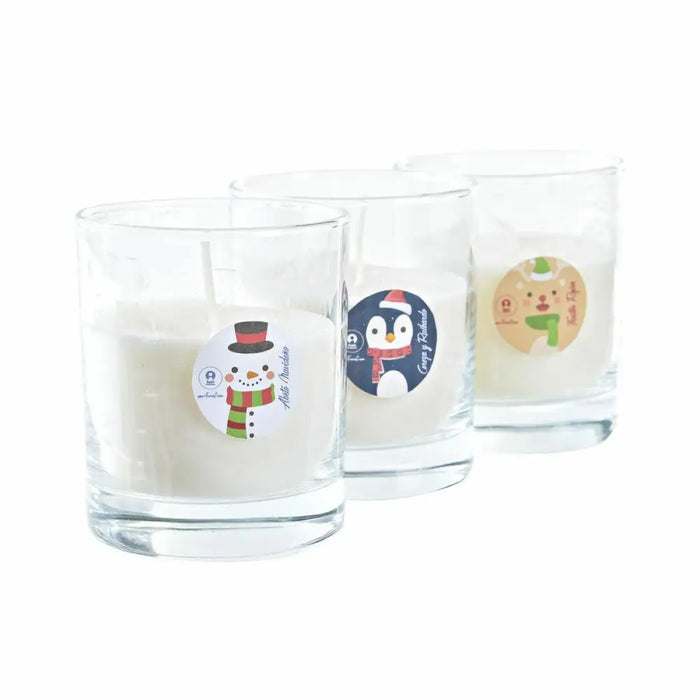 Свещ DKD Home Decor Коледа Снежен човек (3 броя)