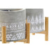 Свещ DKD Home Decor Сив Дървен Кафяв Цимент Алуминий Восък