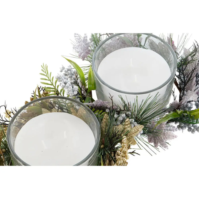 Свещ DKD Home Decor Златен Сребрист Коледа 21,5 x 21,5 x