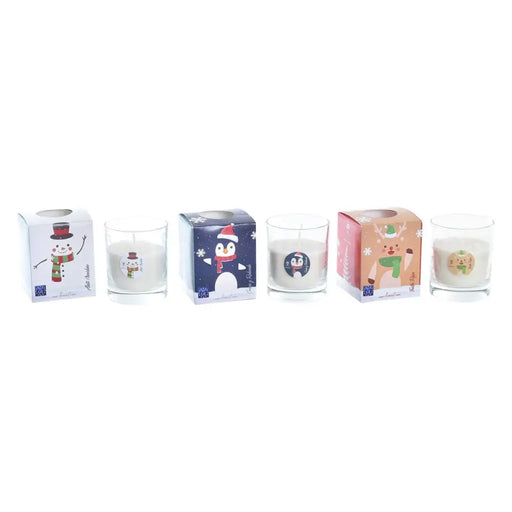 Свещ DKD Home Decor Коледа Снежен човек (3 броя)