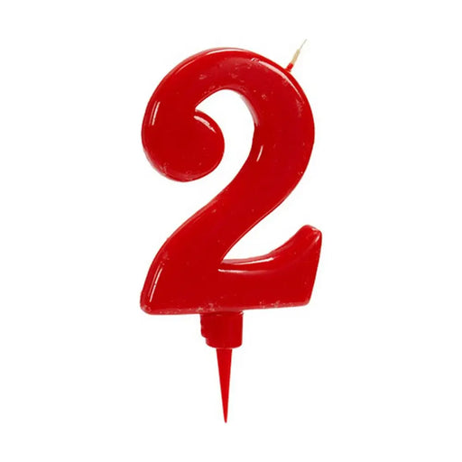 Свещ Рожден Ден Червен Номера 2 (12 броя)