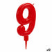 Свещ Рожден Ден Червен Номера 9 (12 броя)