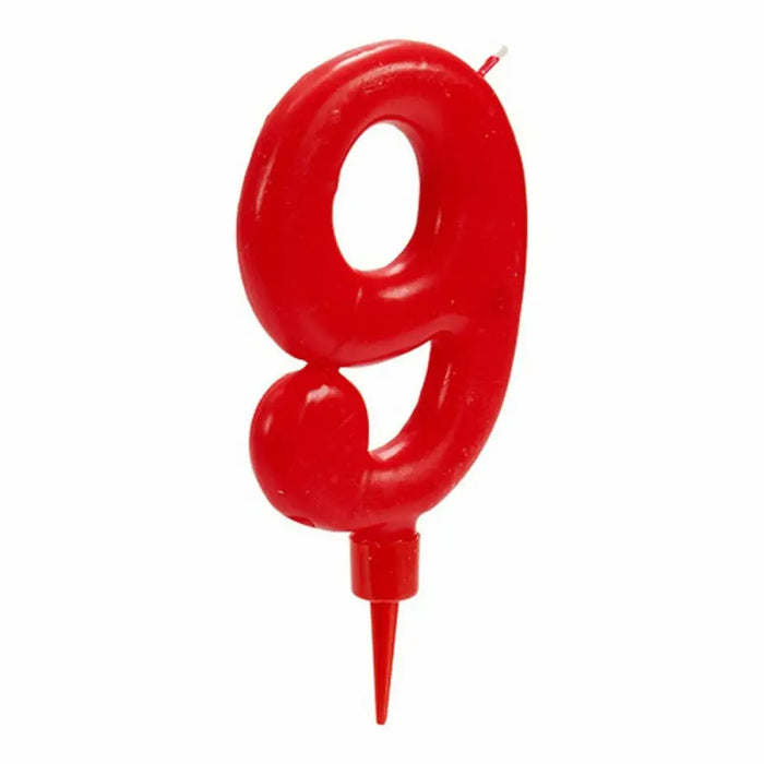 Свещ Рожден Ден Червен Номера 9 (12 броя)