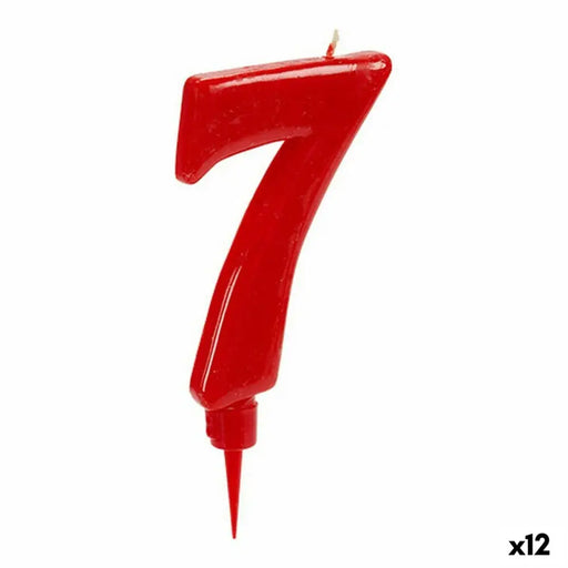 Свещ Червен Рожден Ден Номера 7 (12 броя)