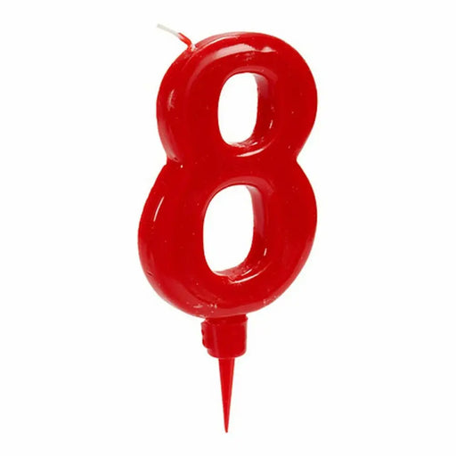 Свещ Червен Рожден Ден Номера 8 (12 броя)