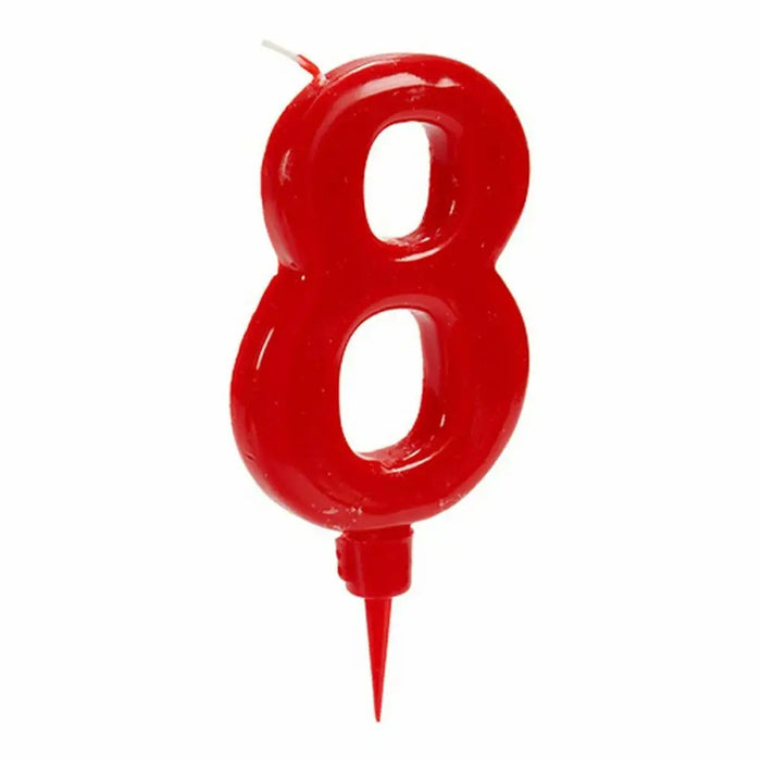 Свещ Червен Рожден Ден Номера 8 (12 броя)