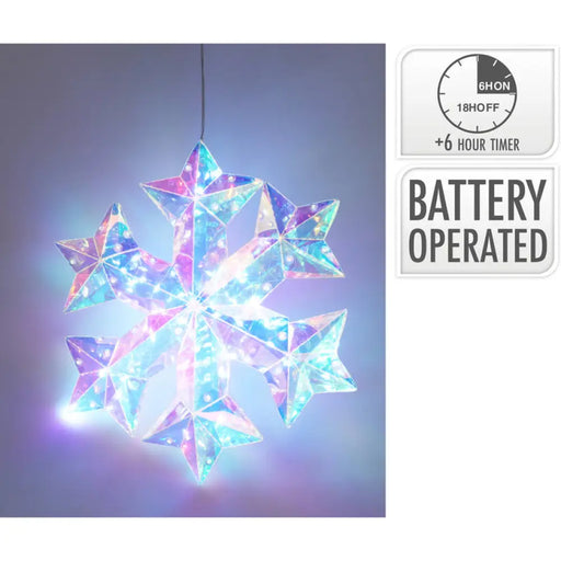 СВЕТЕЩА ФИГУРА СНЕЖИНКА 27CM LED AMZ140040