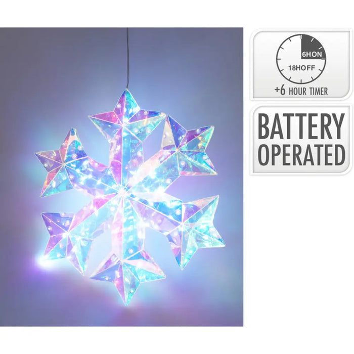 СВЕТЕЩА ФИГУРА СНЕЖИНКА 27CM LED AMZ140040
