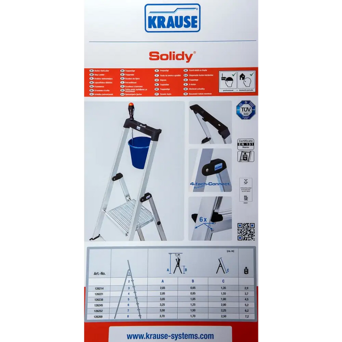 Свободностояща стълба SOLIDY 4 стъпала KRAUSE