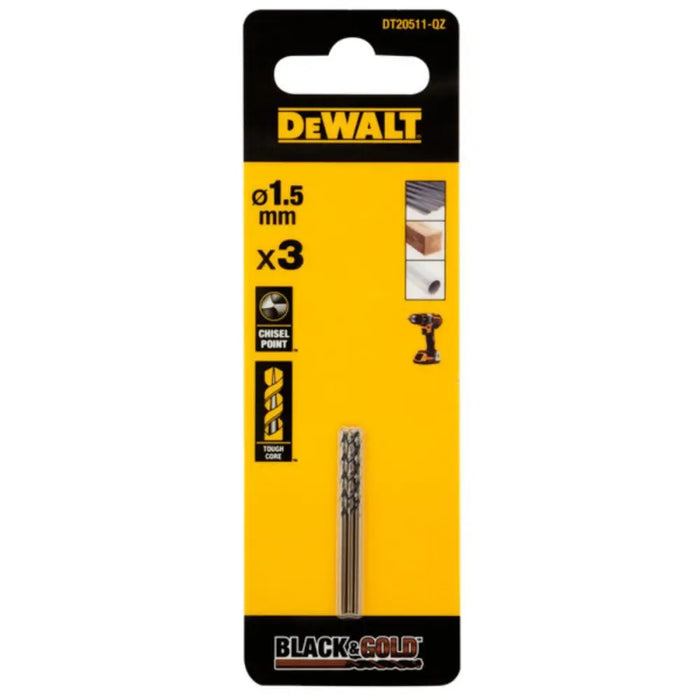 СВРЕДЛО ЗА МЕТАЛ 1.5MM DEWALT 3БР