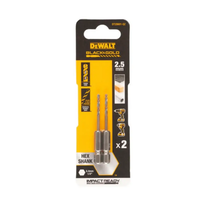 СВРЕДЛО ЗА МЕТАЛ 2.5MM HEX DEWALT 2БР