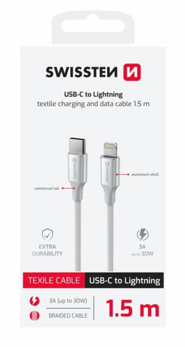 КАБЕЛ ЗА ТЕЛЕФОН USB-C 1.5M БЯЛ SWISSTEN