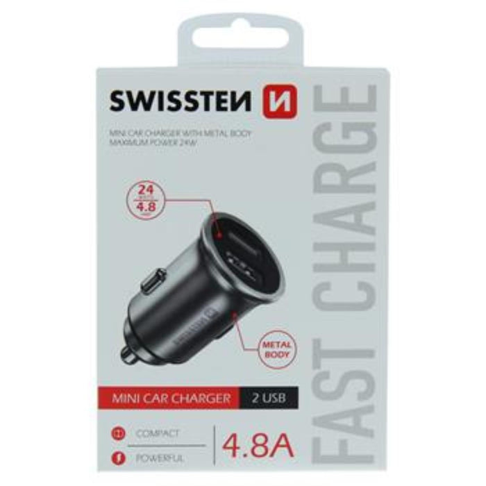 ЗАРЯДНО ЗА АВТОМОБИЛ 4.8A SWISSTEN