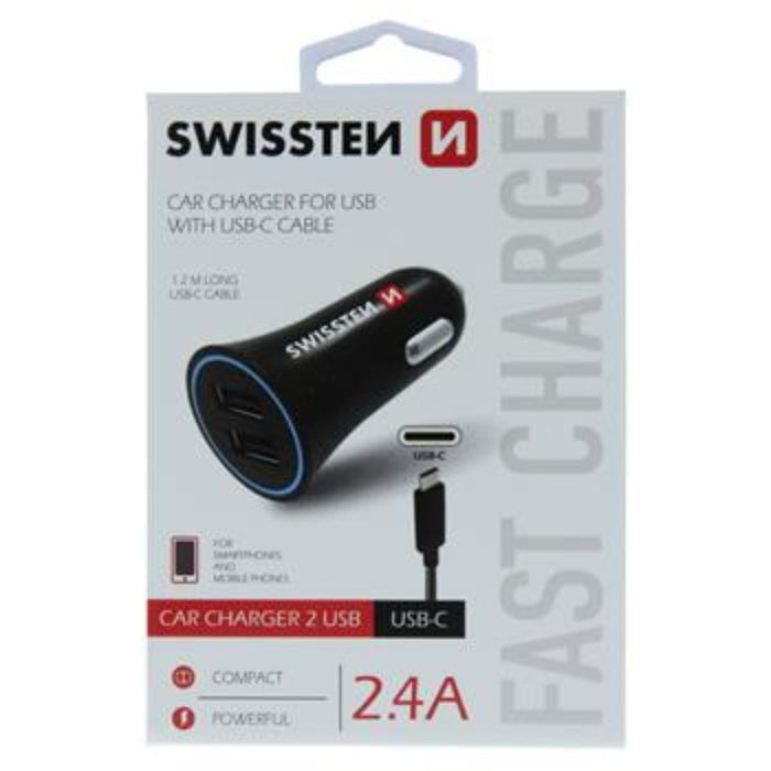 ЗАРЯДНО ЗА АВТОМОБИЛ 2.4A SWISSTEN