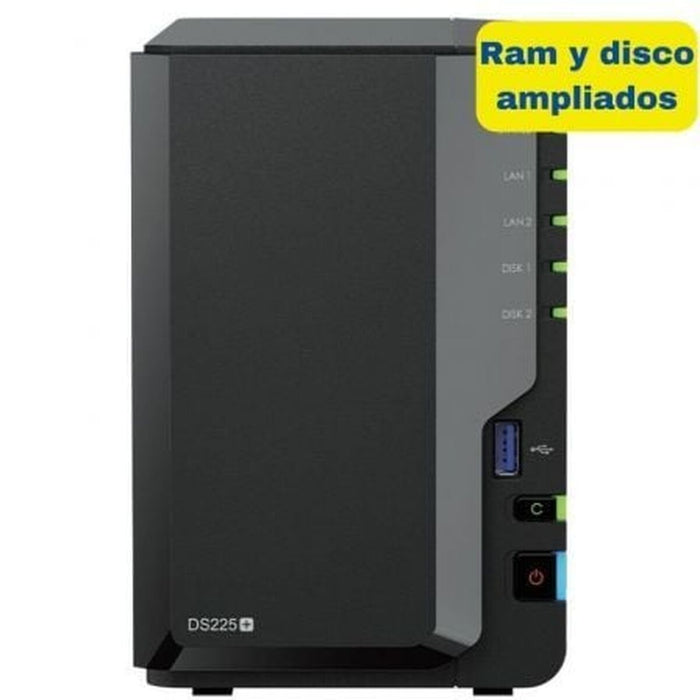 SATA 5.25" калъф за SATA 2.5" Synology DS225+/6G 8TB Черен Intel Celeron