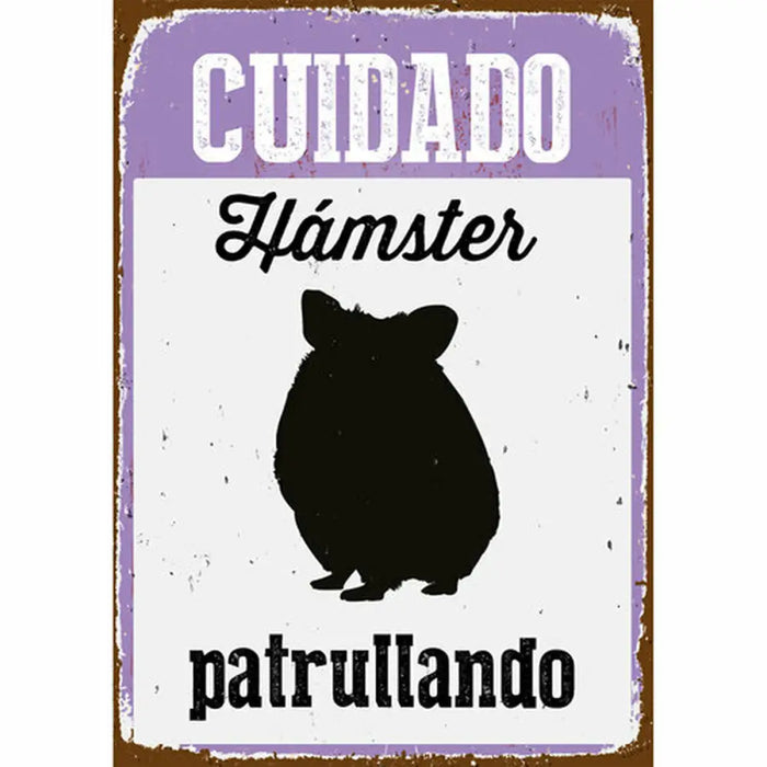 Табелка Magnet & Steel Cuidado Hámster Patrullando 14,8 x