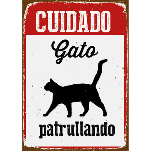 Табелка Magnet & Steel [’Cuidado Gato Patrullando’] 14,8 x