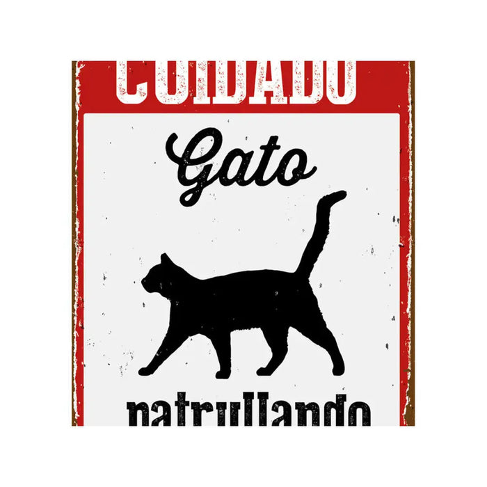 Табелка Magnet & Steel [’Cuidado Gato Patrullando’] 14,8 x