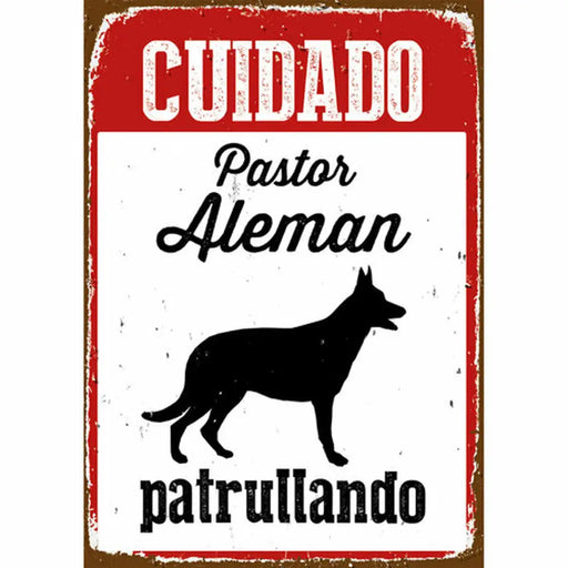 Табелка Magnet & Steel Cuidado Pastor Alemán Patrullando