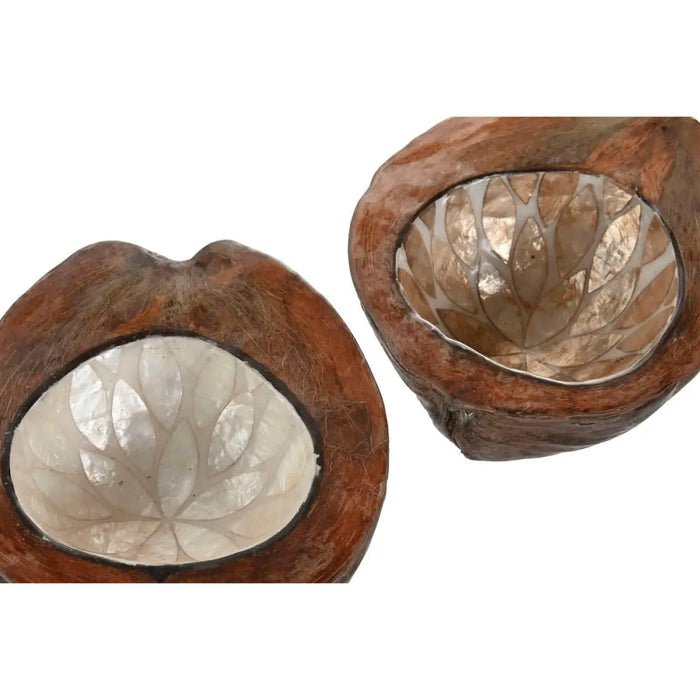 Табла Home ESPRIT Бял Бежов 22 x 18 x 8 cm (2 броя)
