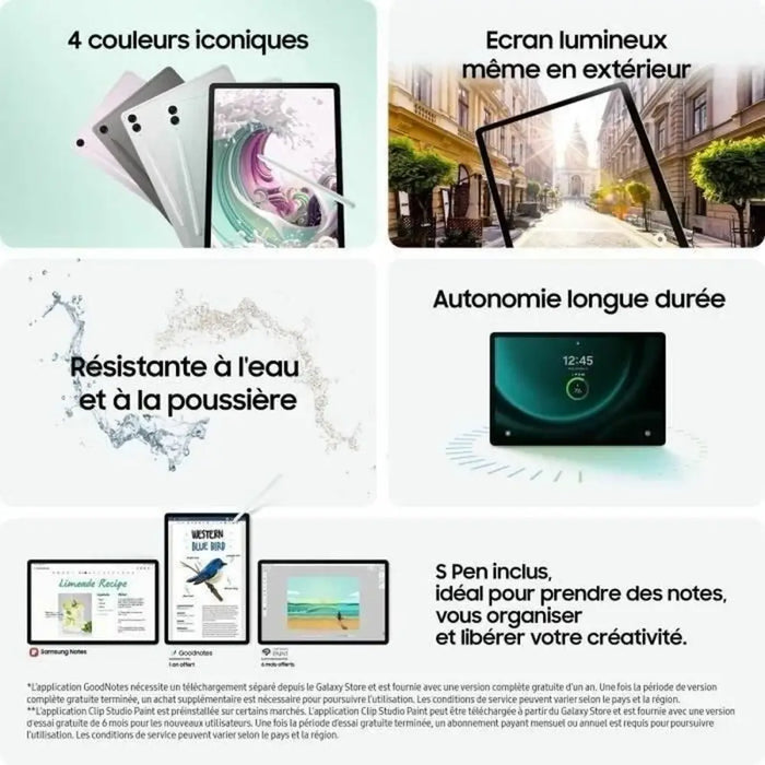 Таблет Samsung Galaxy Tab S9 FE + 8 GB RAM 128 GB Люляк