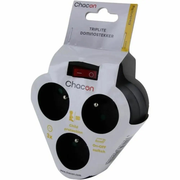 Табло с 3 гнезда с бутон за включване Chacon Dominó 3x16A