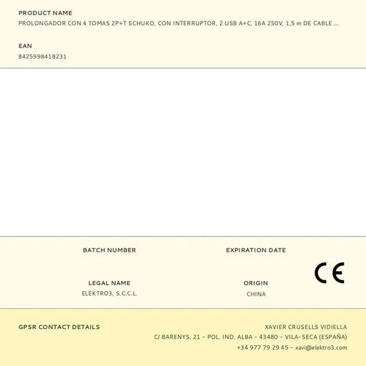 Табло с 4 гнезда с бутон за включване EDM 41823 Бял 3680 W