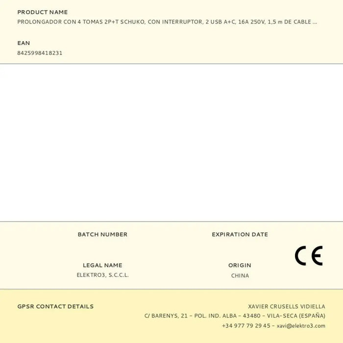 Табло с 4 гнезда с бутон за включване EDM 41823 Бял 3680 W