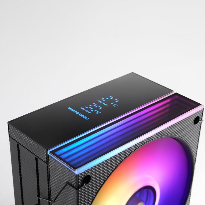 Mars Gaming MCPU-LCD охладител за процесор 12 см Черен 1 бр.