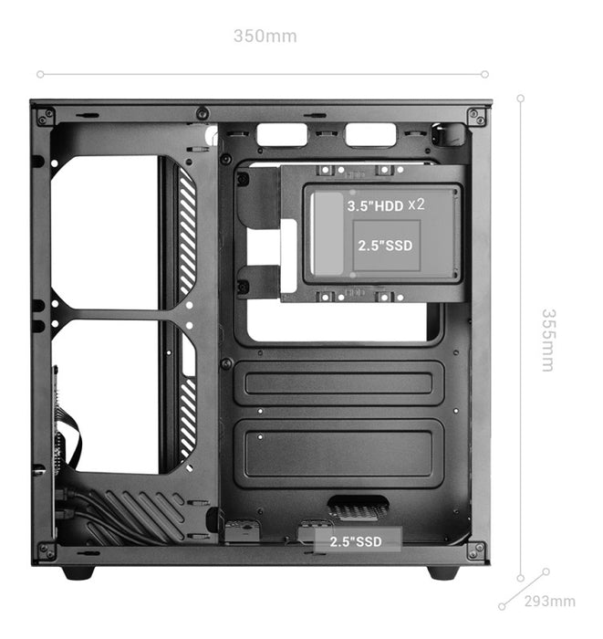 Mars Gaming MC-INFINIOLITE Midi Tower Черен