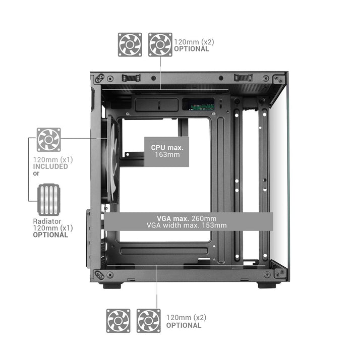 Mars Gaming MC-CUBE кутия за компютър Mini Tower Черна
