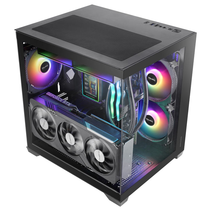 Mars Gaming MCVIEW3 кутия за компютър Mini Tower Черна
