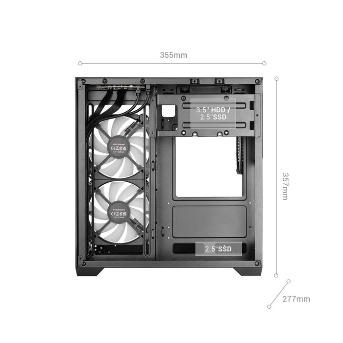 Mars Gaming MCVIEW3 кутия за компютър Mini Tower Черна