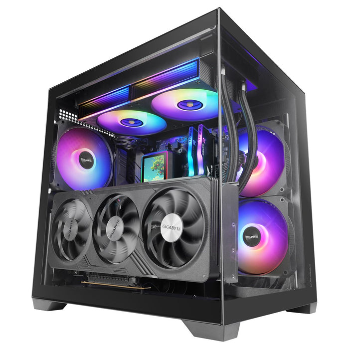 Mars Gaming MCVIEW3 кутия за компютър Mini Tower Черна