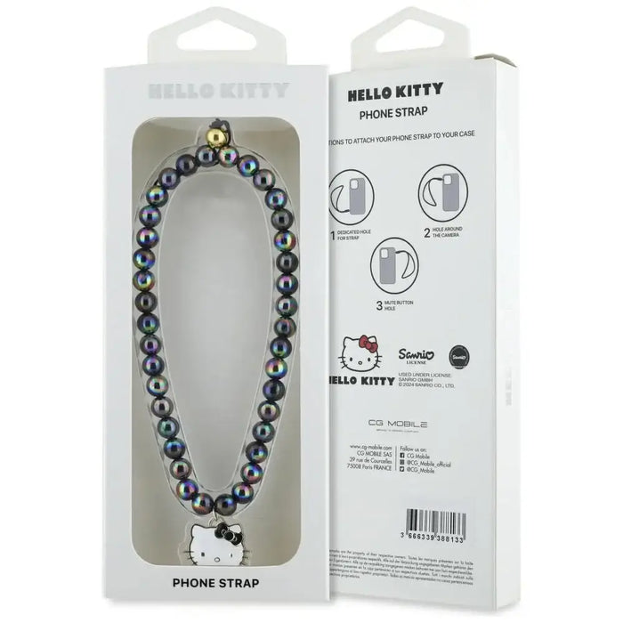 Талисман за телефон Hello Kitty Pearls Kitty - черен